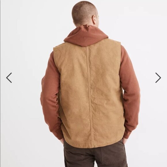 Madewell Flannel-Lined Canvas Workwear Vest size M - Picture 6 of 7